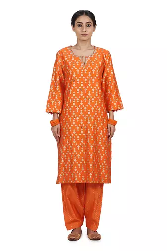 Orange Fiza Suit Set