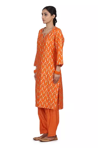 Orange Fiza Suit Set