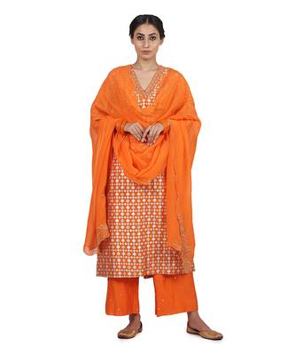 Orange Gurbani Suit Set 1