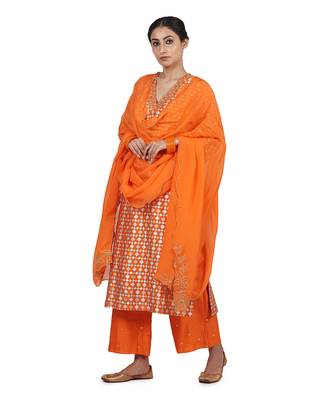 Orange Gurbani Suit Set 2