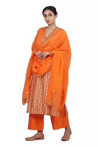 Orange Gurbani Suit Set