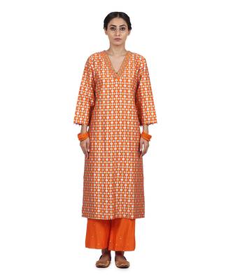 Orange Gurbani Suit Set 4