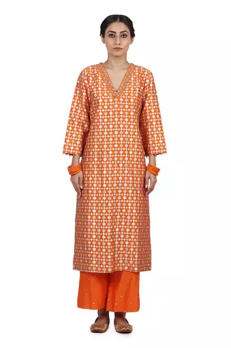 Orange Gurbani Suit Set