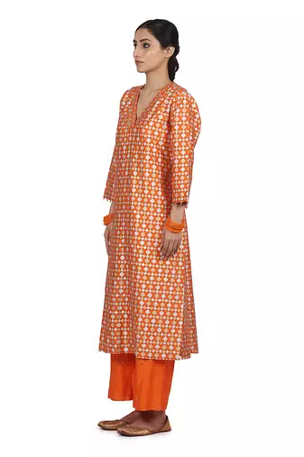 Orange Gurbani Suit Set