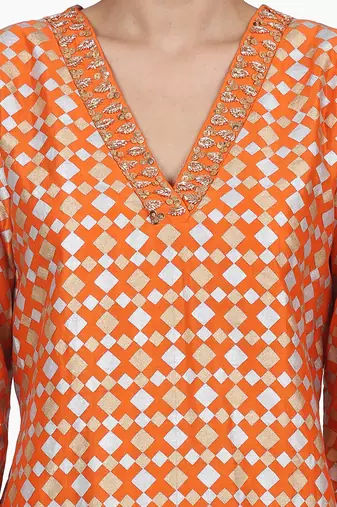Orange Gurbani Suit Set