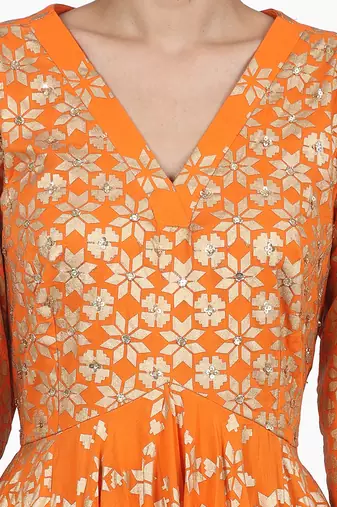 Orange Falak Kalidar Set