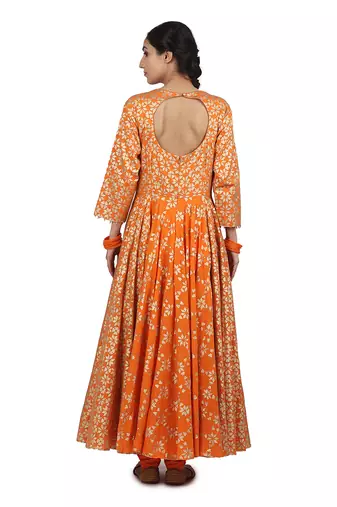 Orange Falak Kalidar Set