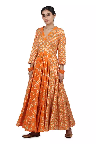 Orange Falak Kalidar Set