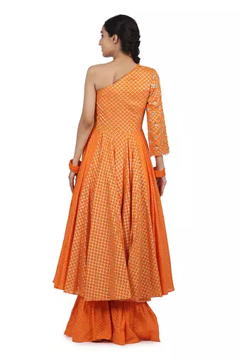 Orange Guntaaz Kalidar Set