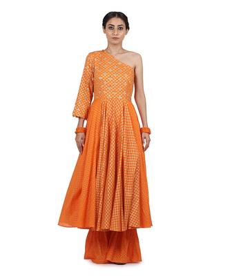 Orange Guntaaz Kalidar Set 3