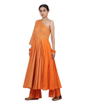 Orange Guntaaz Kalidar Set 4