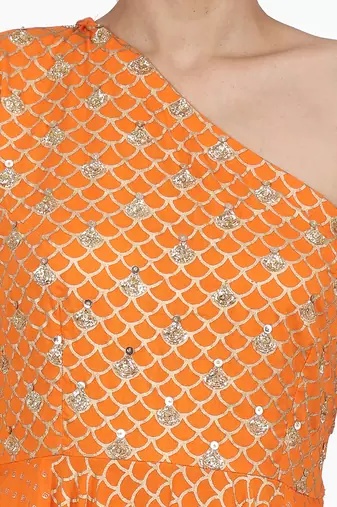 Orange Guntaaz Kalidar Set