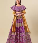 Lavender Color Woven Jacquard  Trendy Lehenga Choli