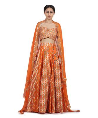 Orange Noor Lehenga Set 1