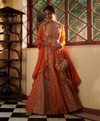 Orange Noor Lehenga Set 2