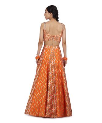 Orange Noor Lehenga Set 3
