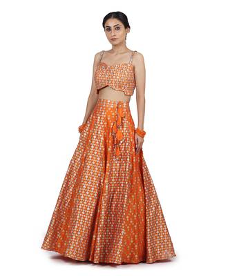 Orange Noor Lehenga Set 4