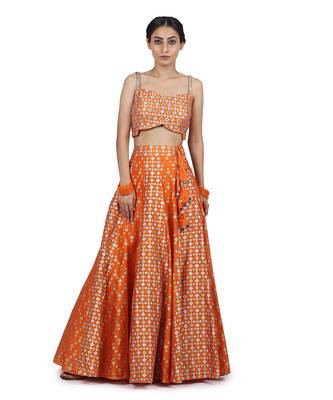 Orange Noor Lehenga Set 5