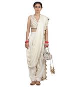 Ivory Hasrat Pant Saree Set