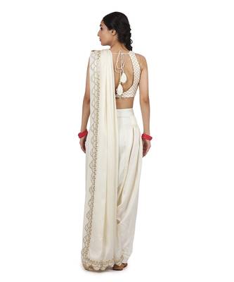 Ivory Hasrat Pant Saree Set 3