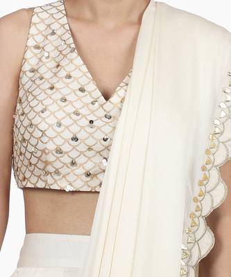 Ivory Hasrat Pant Saree Set 5