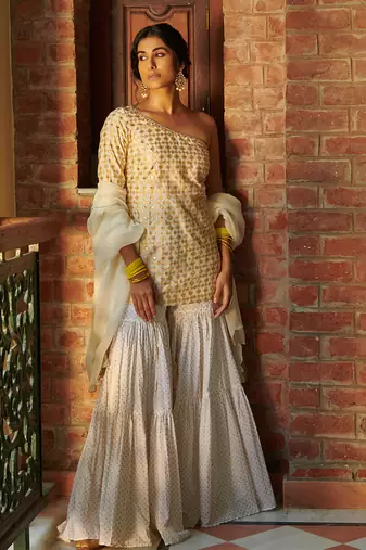 Ivory Keerat Sharara Set