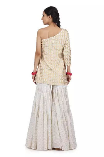 Ivory Keerat Sharara Set