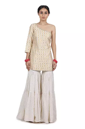 Ivory Keerat Sharara Set
