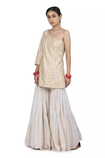 Ivory Keerat Sharara Set