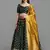 Dark Green Color Woven Jacquard Lehenga Choli