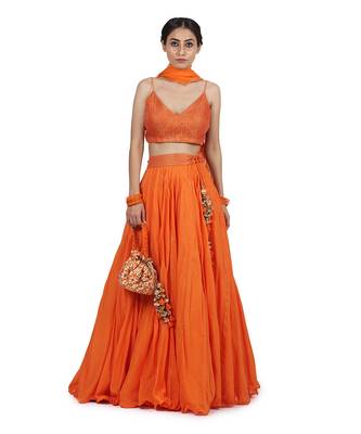 Orange Kyra Lehenga Set 1