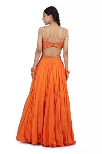 Orange Kyra Lehenga Set