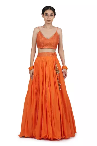 Orange Kyra Lehenga Set
