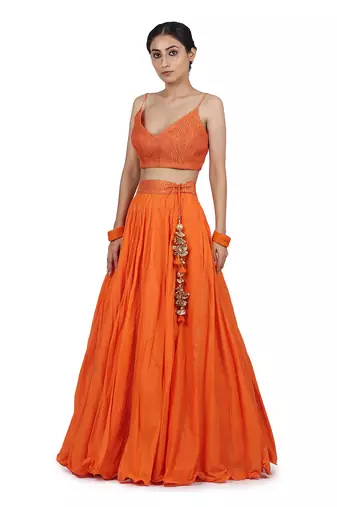 Orange Kyra Lehenga Set