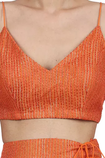 Orange Kyra Lehenga Set