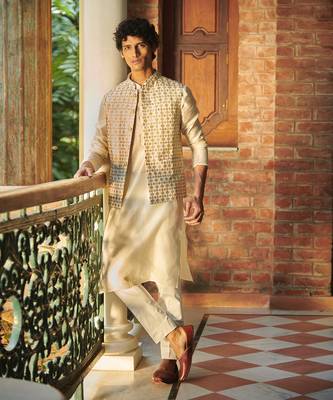 Ivory Dharam Nehru Jacket Set 1