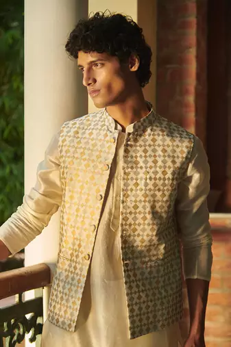 Ivory Dharam Nehru Jacket Set