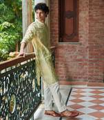 Powder Yellow Aman Kurta Set