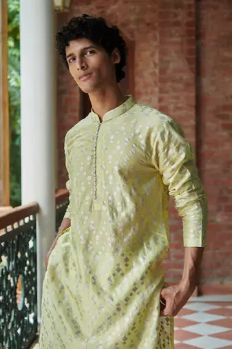Powder Yellow Aman Kurta Set