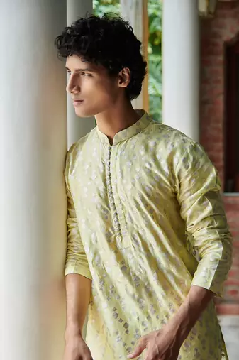 Powder Yellow Aman Kurta Set