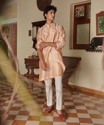 Powder Peach Amrit Kurta Set 1