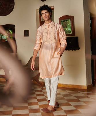 Powder Peach Amrit Kurta Set 2