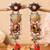 Two tone finish multi colored stone dangler earrings