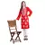 Women rayon Red chikankari kurti and Pant
