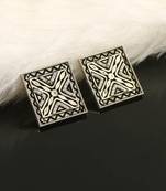 Silver unique ear studs