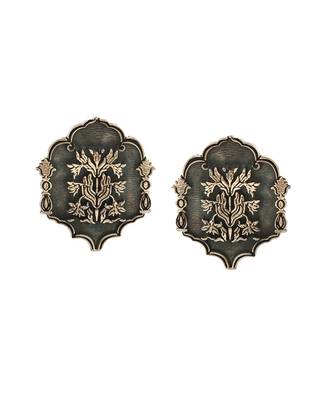 Silver oxidized unique ear studs 2