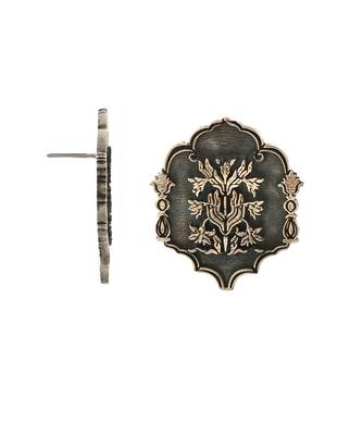 Silver oxidized unique ear studs 3