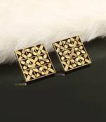 Gold plated floral ear studs