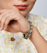 Gold plated silver floral bangle