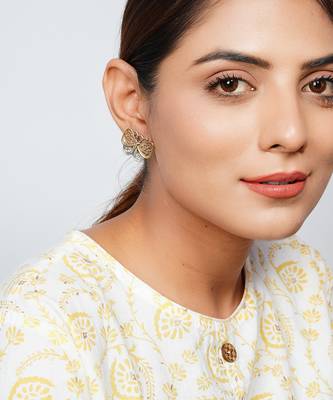 Gold plated silver butterfly rawa stud earrings 2